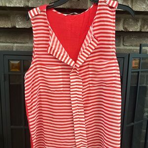 Chic Red and White Striped Tank Top